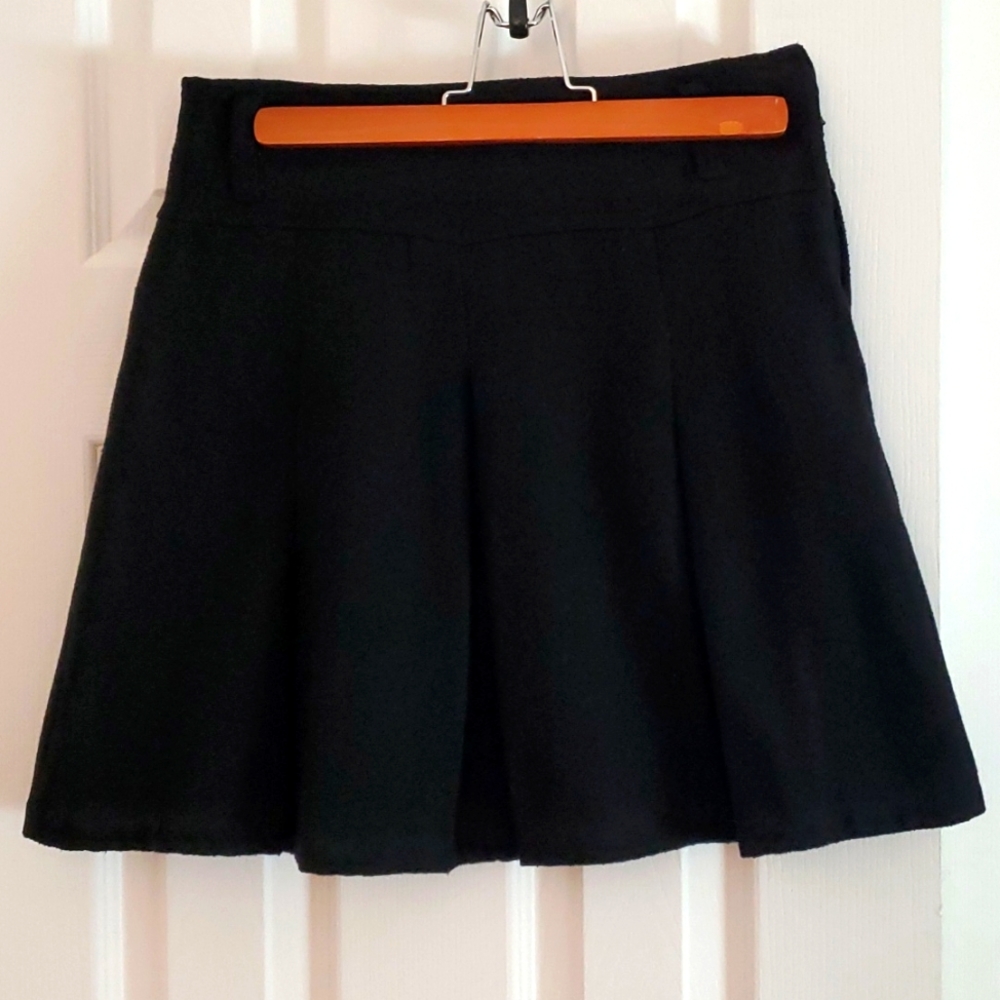 Black Cotton Fleece Skirt
